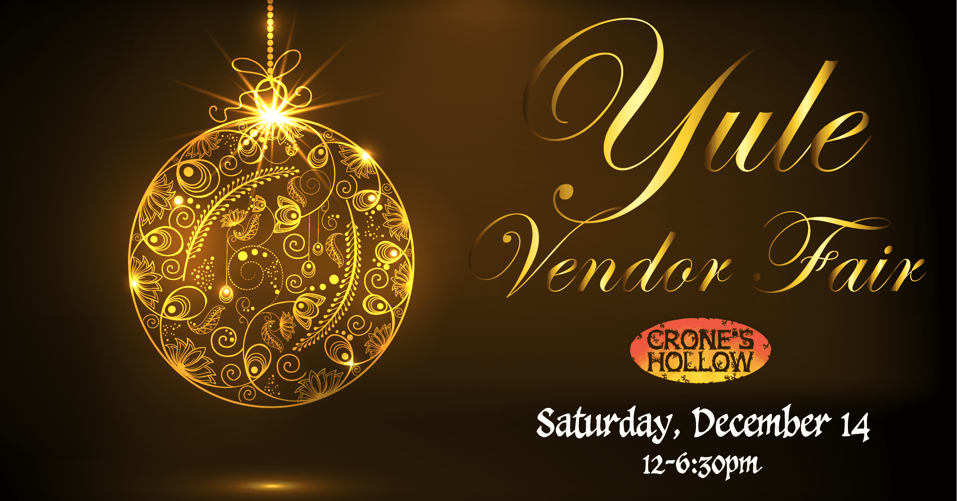 Yule Vendor Fair Saturday, December 14, 12-6:30pm