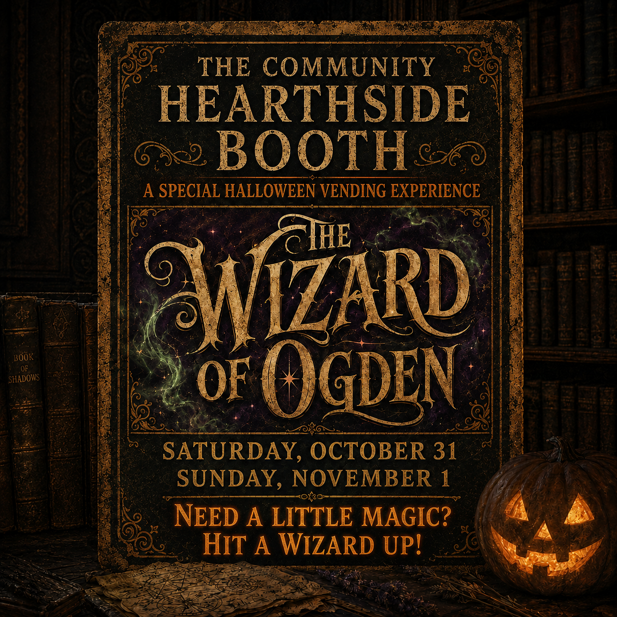 Community Hearthside Booth:  Sat/Sun, Oct 31 & Nov 1